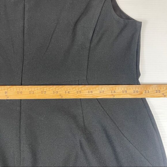 NWT London Times Dress Lace Cowl Neck Cocktail Midi Women's Black Size14W - Picture 11 of 12